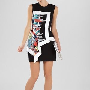 BCBG MAXAZRIA Alessandra Asymmetric Peplum Dress